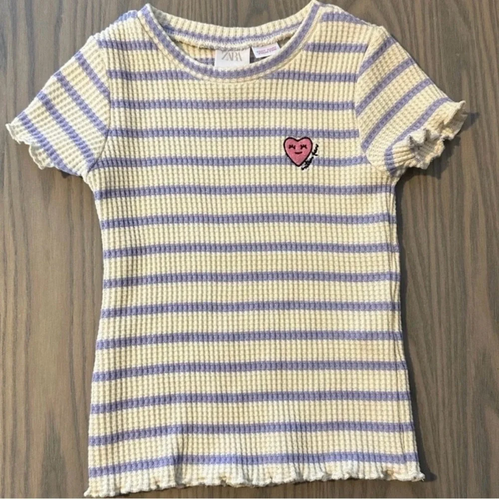 ZARA TODDLER GIRL STRIPED KNIT T-SHIRT AND SHORTS NWOT